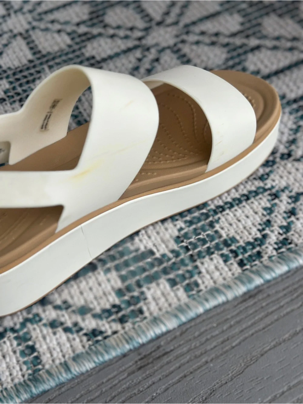 CROCS Women's Brooklyn Low Wedge Sandals chalk tan